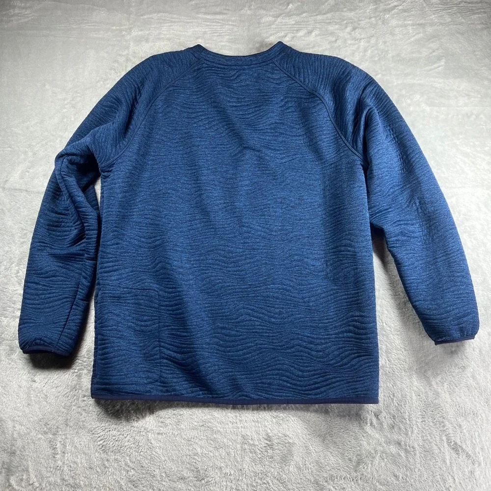 Nike Dri-FIT Mens Golf Quilted Training Sweatshirt Blue Heather Raked Lines LG